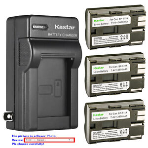 Kastar Battery Wall Charger for Canon BP-511 BP-511A & EOS 20Da EOS 300D EOS 30D