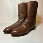 Justin Boots 3714 Men's 11.5 D Brown Leather Pull On Ropers Western Cowboy