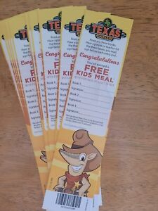 New ListingTEXAS ROADHOUSE KIDS MEAL Coupons with Adult Entree Purch. Lot of 9