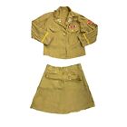 Vintage WWII JR WAAC US Women's Army Corps Military Uniform Size 6 Top & Skirt