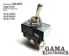 30 Amp SPST Single Pole Single Throw 2 Position Off-On Toggle Switch - 28A-MTD