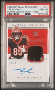 New Listing2020 National Treasures TEE HIGGINS Rookie Gloves AUTO RC /25 RPA PSA 10 POP 1!!