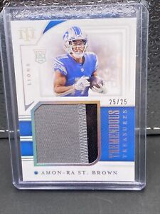 2020 NT Amon-Ra St. Brown ROOKIE Tremendous Treasures Patch RC #25/25