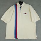 Vintage Tommy Hilfiger Polo Shirt Mens Extra Large Cream 3 Stripe Preppy 90s