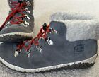 Women’s Sorel Waterproof Gray Fleece Winter Lace Up Toggle Snow Boots Size 7 EUC