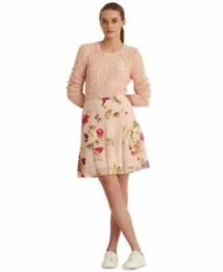 MSRP $125 Ralph Lauren Floral Chiffon Skirt Pink Size 14