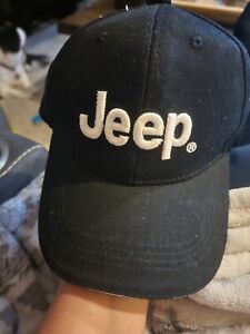 Jeep Baseball Hat OSFM Adjustable Black White Logo Design