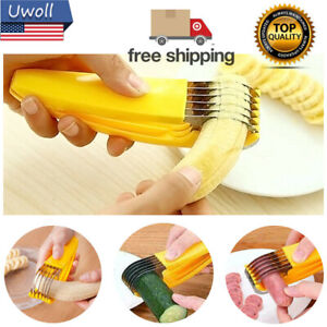 1/2 PCS Banana Slicer Fruit Knife Kitchen Gadget Bar Tools Veggie Cutter Peeler