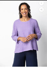 Habitat Clothes To Live In Top Asymmetrical Gauze Pucker Weave Lagenlook Relaxed