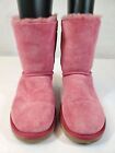 UGG Women's Bailey Bow II 1002954 Pink Suede Pull-On Ankle Snow Boots Size 8