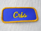 CRIS USED EMBROIDERED VINTAGE SEW ON NAME PATCH TAGS ASSORTED COLORS AVAILABLE