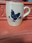 Chicken Coffee Cup White With Blue Chicken