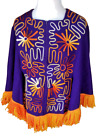 Et Voila California Wool Cape Poncho Small Womens Purple Groovy Hippie 1960s Vtg