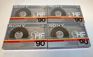 Sony HF90 Blank Audio Cassette - 90 Min Normal Position Type 1 SEALED Lot Of 4