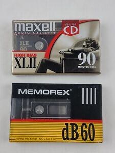New ListingMaxell XL II High Bias 90 Minute & Memorex Db60 Cassette Audio Tape Sealed