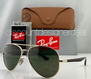 Ray-Ban Aviator Sunglasses RB3675 001/31 Gold Metal Frame Classic Green Lens 58