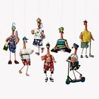 Department 56 pink flamingo ornament volleyball scooter yoga 34762 set of 7