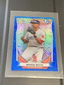 Mookie Betts 2014 Bowman Chrome Mini Blue Shimmer Refractor /250 Rookie RC SP