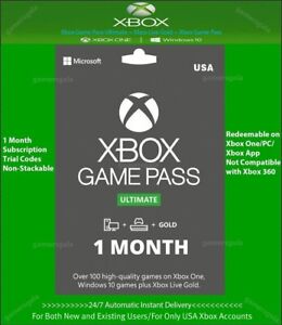 Xbox Ultimate Game Pass 1 Month Code with Live Gold Membership & EA Play US Only