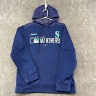Seattle Mariners Sweatshirt Mens Small Blue Authentic Hoodie Pullover Majestic