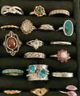Lot of 18 Vintage Estate Jewelry RINGS~Rhinestones~HGE~Avon~2 Sarah C~Emmons~925