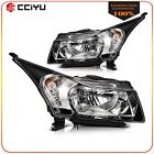 Headlights For 2011-2015 Chevy Cruze 4-Door Sedan 1.6L Black Housing Pair (For: More than one vehicle)