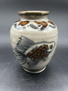vintage tonala mexican pottery fish vase