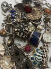 LOT OF ANTIQUED/VINTAGE STERLING SILVER JEWELRY MIX TAXCO, Mexico, NAVAJO, Nativ