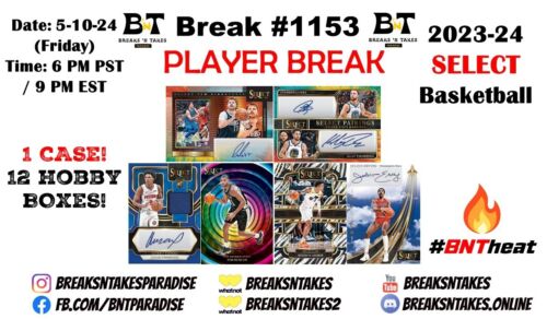 New ListingSTEPHEN CURRY 2023-24 NBA Select Basketball Hobby CASE 12 BOX Break #1153