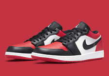 Nike Air Jordan 1 Low Shoes Bred Toe Black Red White 553558-612 Men's or GS NEW