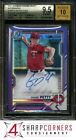 New Listing2021 BOWMAN CHROME DRAFT PURPLE REFRACTOR CHASE PETTY RC #/250 BGS 9.5 AUTO 10