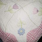 Pottery Barn Kids Quilt Toddler Crib Pink Flowers Floral Applique 50