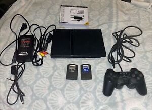 New ListingPS2 slim console Power Cords 2 Memory Cards And Controller UNTESTED SEE DETAILS