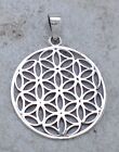 HIGH POLISH .925 STERLING SILVER FLOWER OF LIFE PENDANT  style# p0947