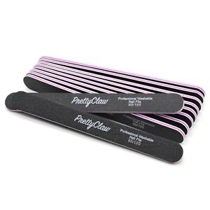10pc Professional Nail Files Acrylic File Straight Black File 80/100 Grit