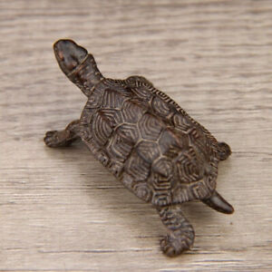 Rare bronze handmade tortoise turtle Figure statue netsuke collect table decor