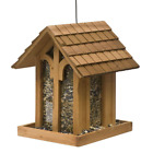 Bird Seed Feeder Mountain Chapel Wood 3.5 Lbs. Capacity Hanging Mount Brown