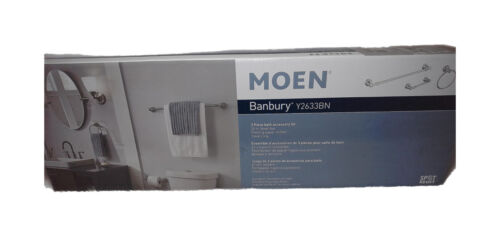 MOEN Banbury 3-Piece Bath Hardware Set Brushed Nickel