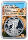 2023 W Silver Eagle Proof NGC PF70 Ultra Cameo - Mount Rushmore Core - POP 150