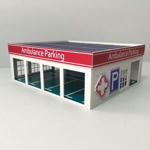 1/64 S Scale Buildings Model Railway Police Station / Ambulance Parking House
