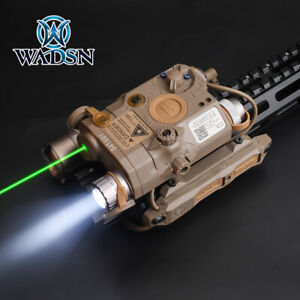 WADSN Airsoft PEQ15 LA5C UHP Green/IR Laser LED Light Pressure Switch Flashlight