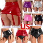US Women's Wet Look PVC Leather Mini Skirt Sexy High Waist Bodycon Sexy Clubwear