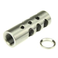 Stainless Steel 6.5 Creedmoor Competition Muzzle Brake 5/8x24 TPI Thread /w Wash
