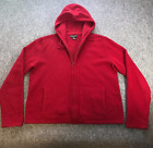 Daniel Bishop Cardigan Womens Large Red Full Zip Vintage 100%Cashmere Hooded