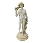 Greek Roman God Dionysus Bacchus & Faun by Michelangelo Statue Sculpture Patina