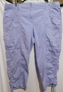 Chico's Pants Women's size 14 (2.5 Crop) Purple Casual Cropped Cargo PANTS