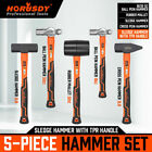 5-Pcs Hammer Set/Ball Pein Hammer/Rubber Mallet/Sledge Hammer/Cross Pein Hammer
