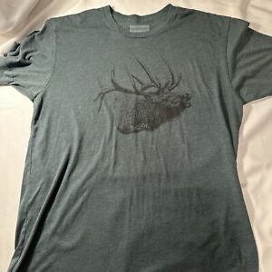 Meateater T Shirt Mens Large Green Short Sleeve GraphicBull Elk Fueled by Nature
