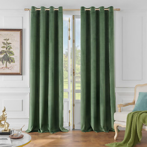 Velvet Curtains Semi Blackout Curtains 108 Inches Long, Grommet Thermal Insulate