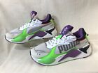 7C / men 7 /Women 8 ~ 8.5 PUMA RS-X Bold Fluorescent Purple Green Sneakers
